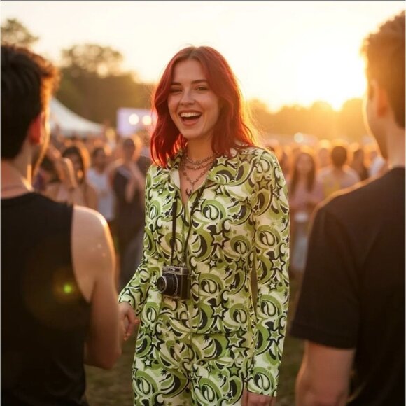 Milky Way Shirt in Lime Green by Badee – Celestial Lounge Edition S - Picture 4 of 4